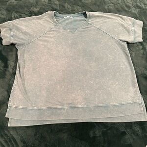 Light Acid Wash Blue Knit Top